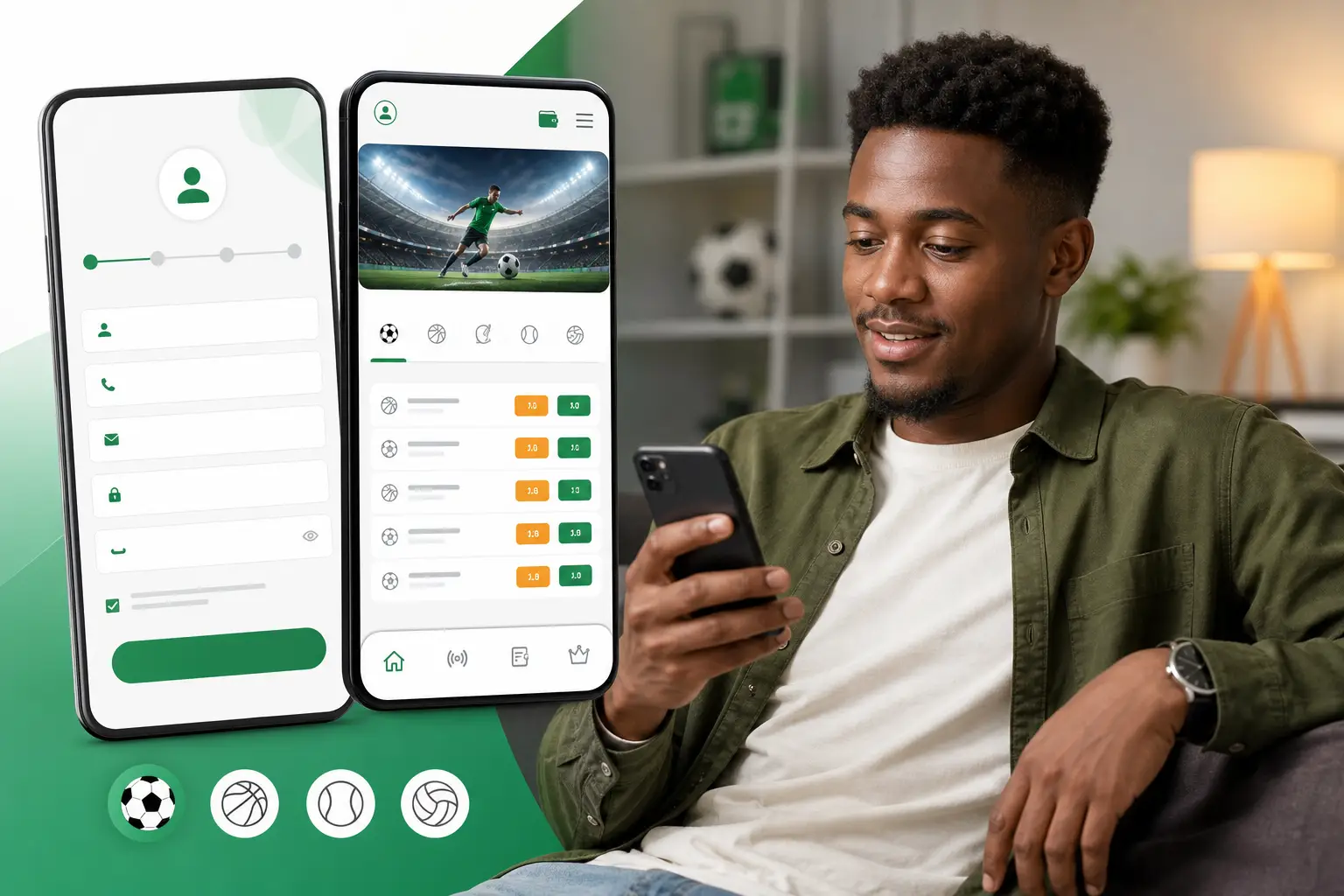 Mega Chance account registration and mobile betting navigation